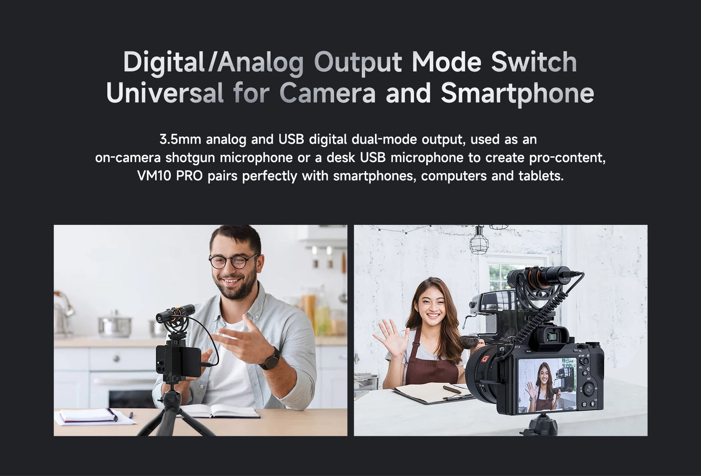 COMICA VM10 PRO – Micrófono Shotgun Cardioide On-Camera para Smartphones, Cámaras y GoPro