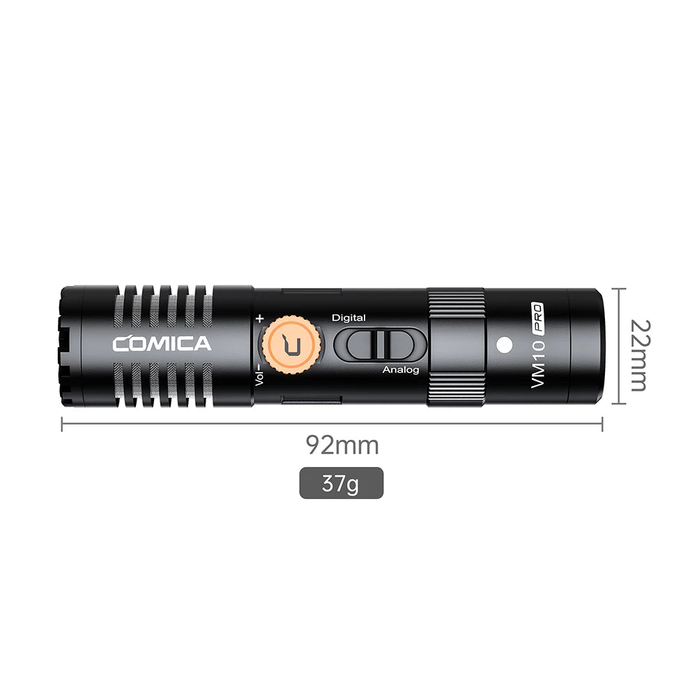 COMICA VM10 PRO – Micrófono Shotgun Cardioide On-Camera para Smartphones, Cámaras y GoPro