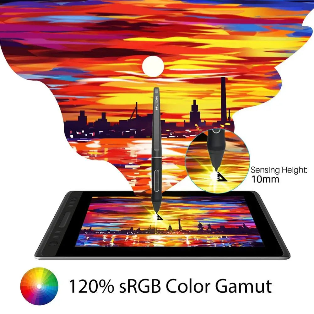 Huion Kamvas Pro 13 | Tableta Gráfica con Pantalla LCD 13”, 8192 Niveles de Presión y Lápiz Digital sin Batería