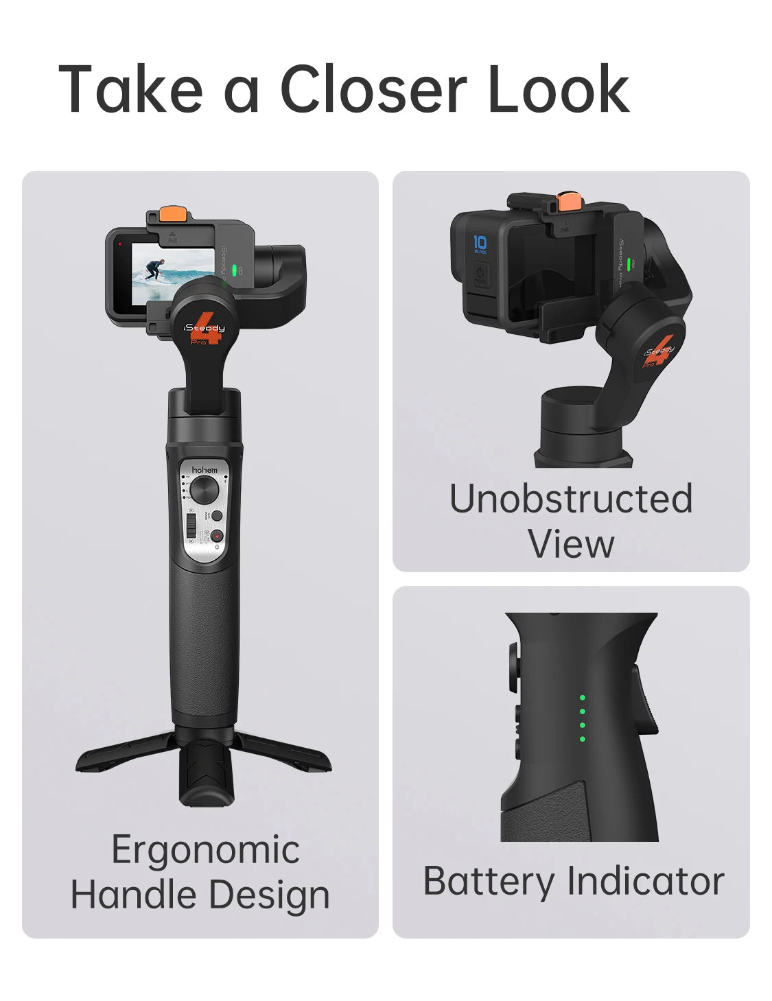Hohem iSteady Pro 4 – Gimbal Estabilizador 3 Ejes para GoPro & Action Cams