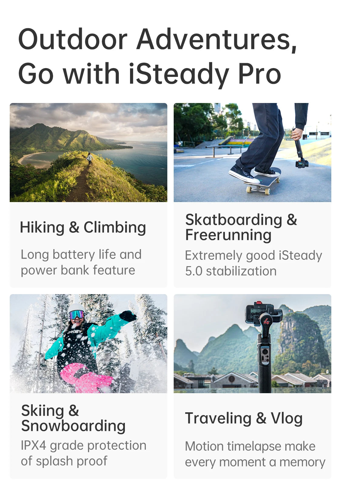 Hohem iSteady Pro 4 – Gimbal Estabilizador 3 Ejes para GoPro & Action Cams