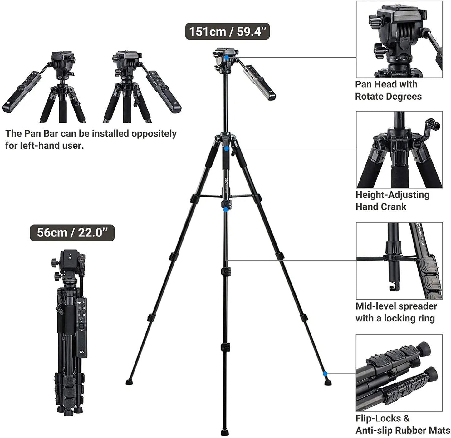 Video Remote Control Tripod for Sony FDR-AX53 AX43 AX33 HDR-CX405 CX455 CX440 Camcorder Handycam RX10M4 RX10M3 RX100M7 RX100M6