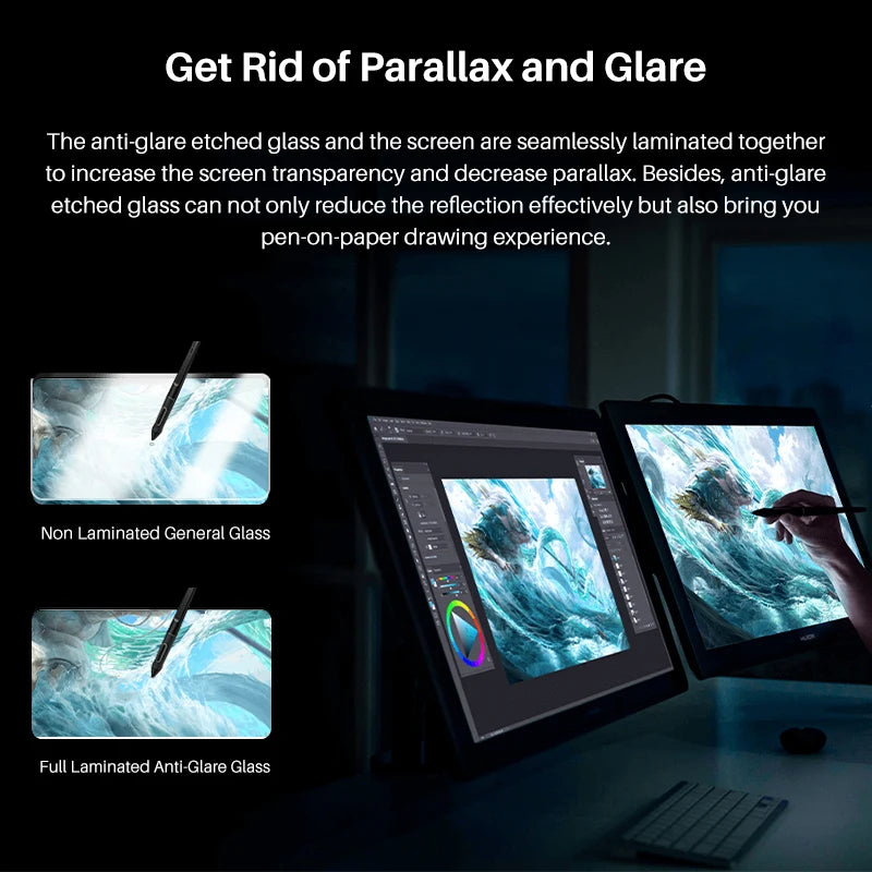 Huion Kamvas Pro 24 (4K UHD) | Tableta Gráfica con Pantalla 23.8”, 140% sRGB y Lápiz Digital sin Batería