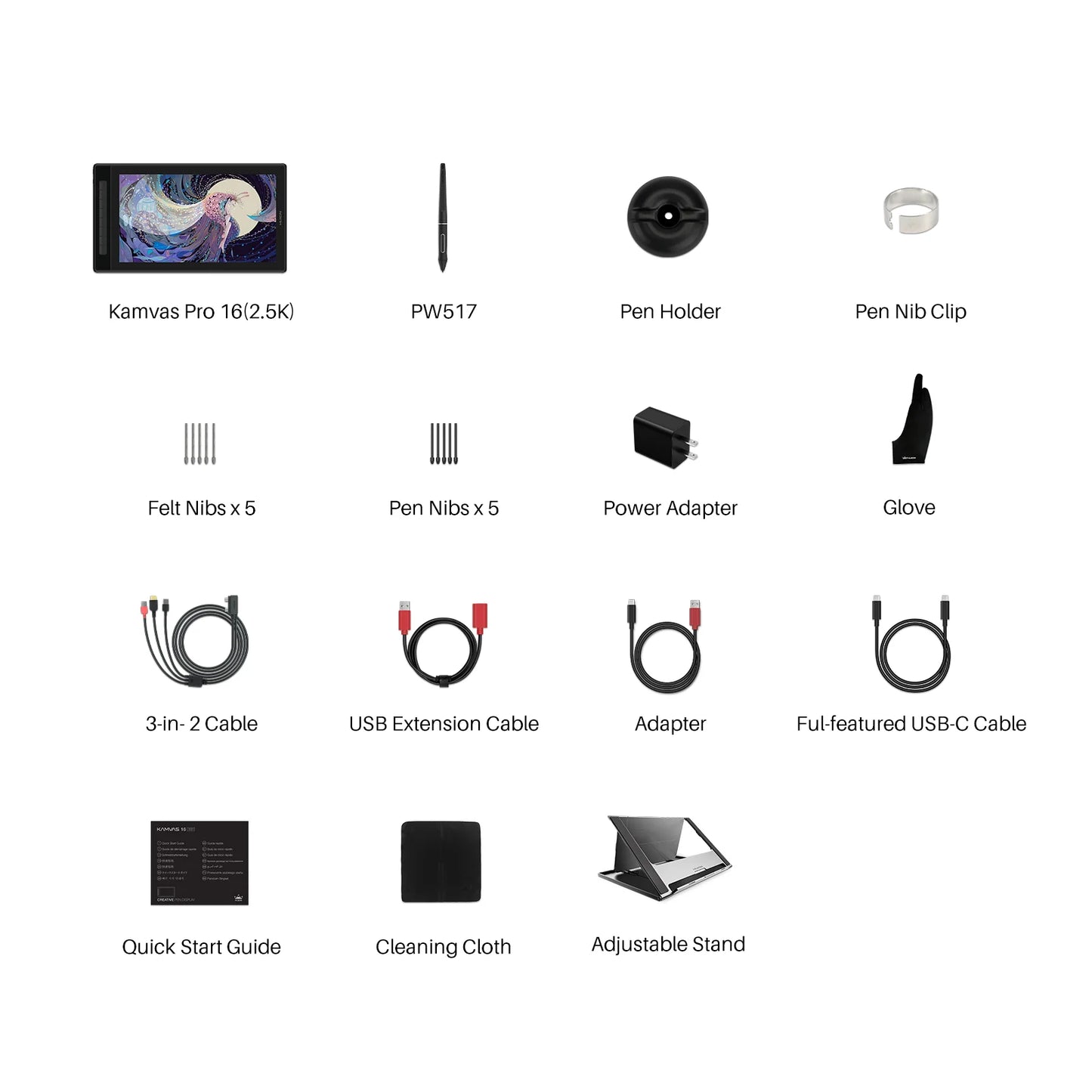 Huion Kamvas Pro 16 (2.5K) | Tableta Gráfica con Pantalla QHD 15.6”, 145% sRGB QLED y Lápiz PenTech 3.0