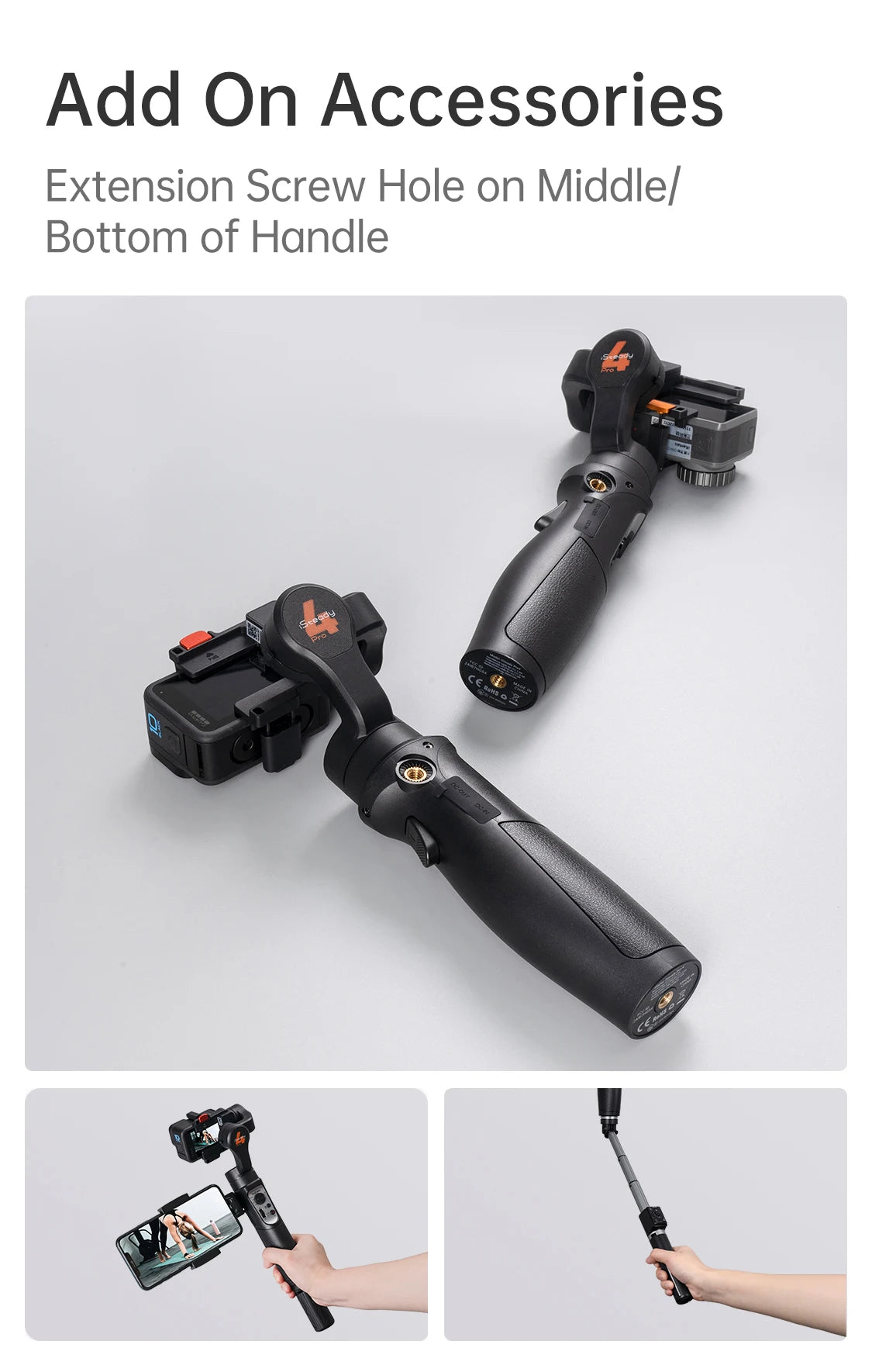Hohem iSteady Pro 4 – Gimbal Estabilizador 3 Ejes para GoPro & Action Cams