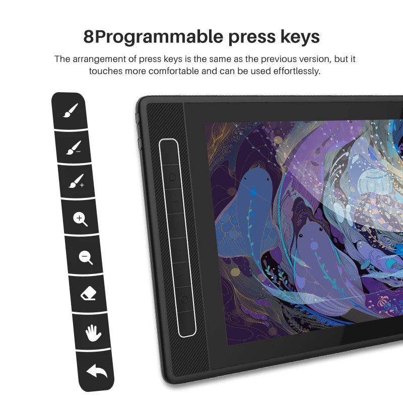 Huion Kamvas Pro 16 (2.5K) | Tableta Gráfica con Pantalla QHD 15.6”, 145% sRGB QLED y Lápiz PenTech 3.0