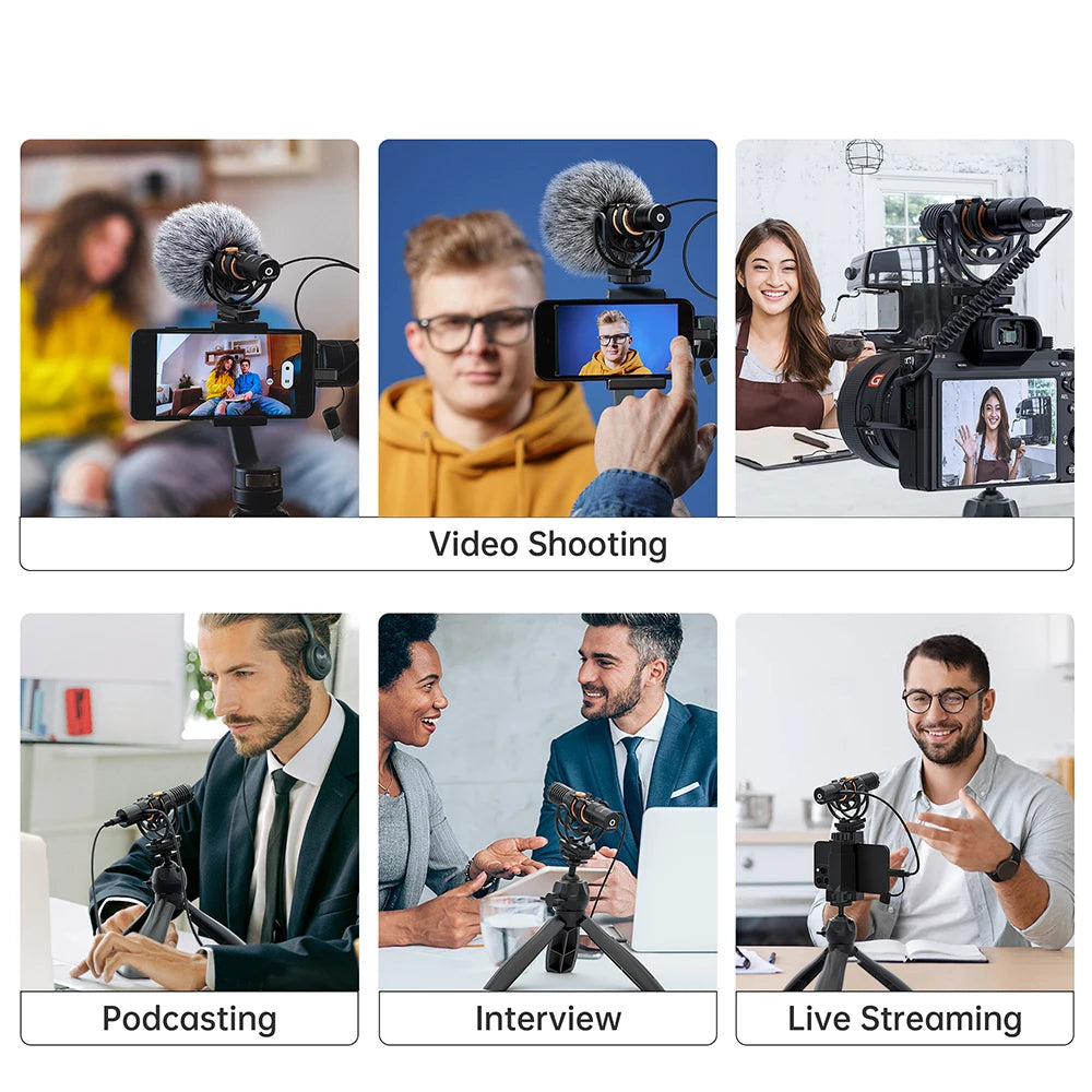 COMICA VM10 PRO – Micrófono Shotgun Cardioide On-Camera para Smartphones, Cámaras y GoPro