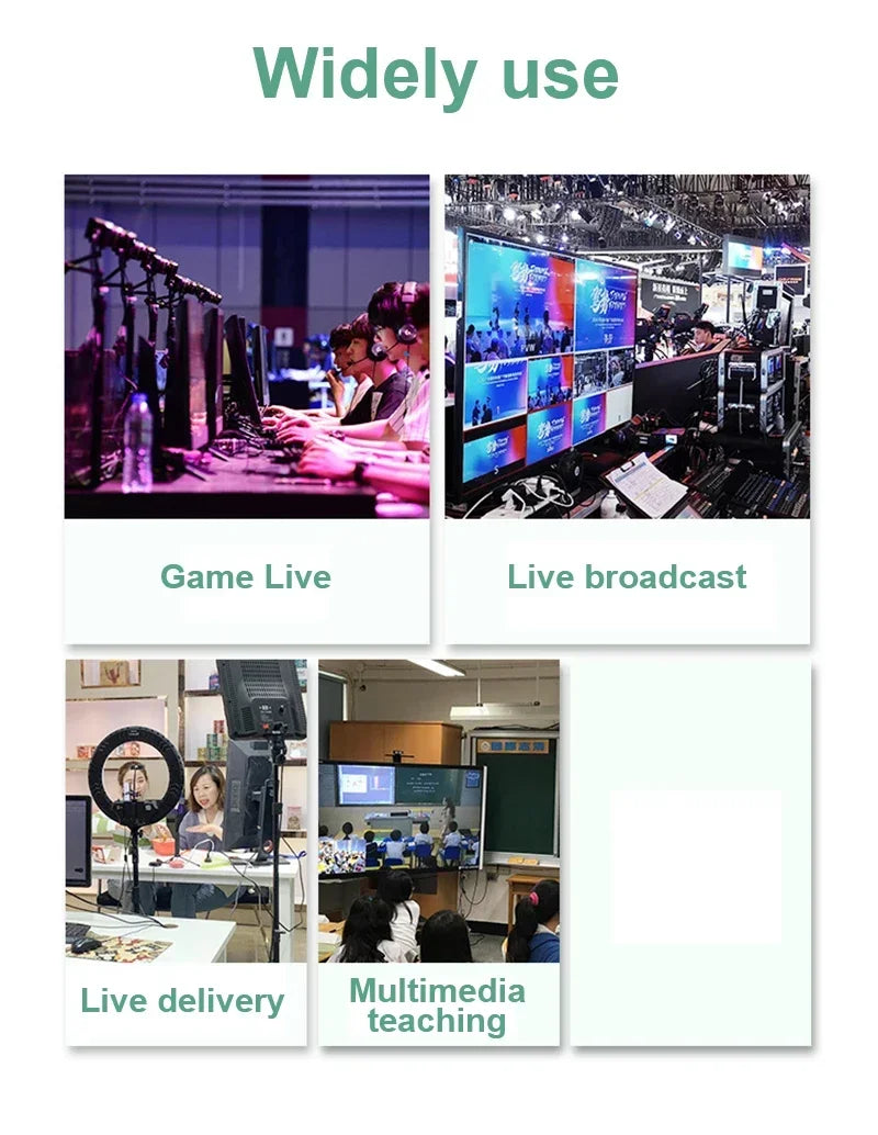Multi Camera 4 Channel HDMI Video Mixer Switcher Video Capture 1080p60 Live Streaming PGM Seamless Switch Output 6 Pictures PVW