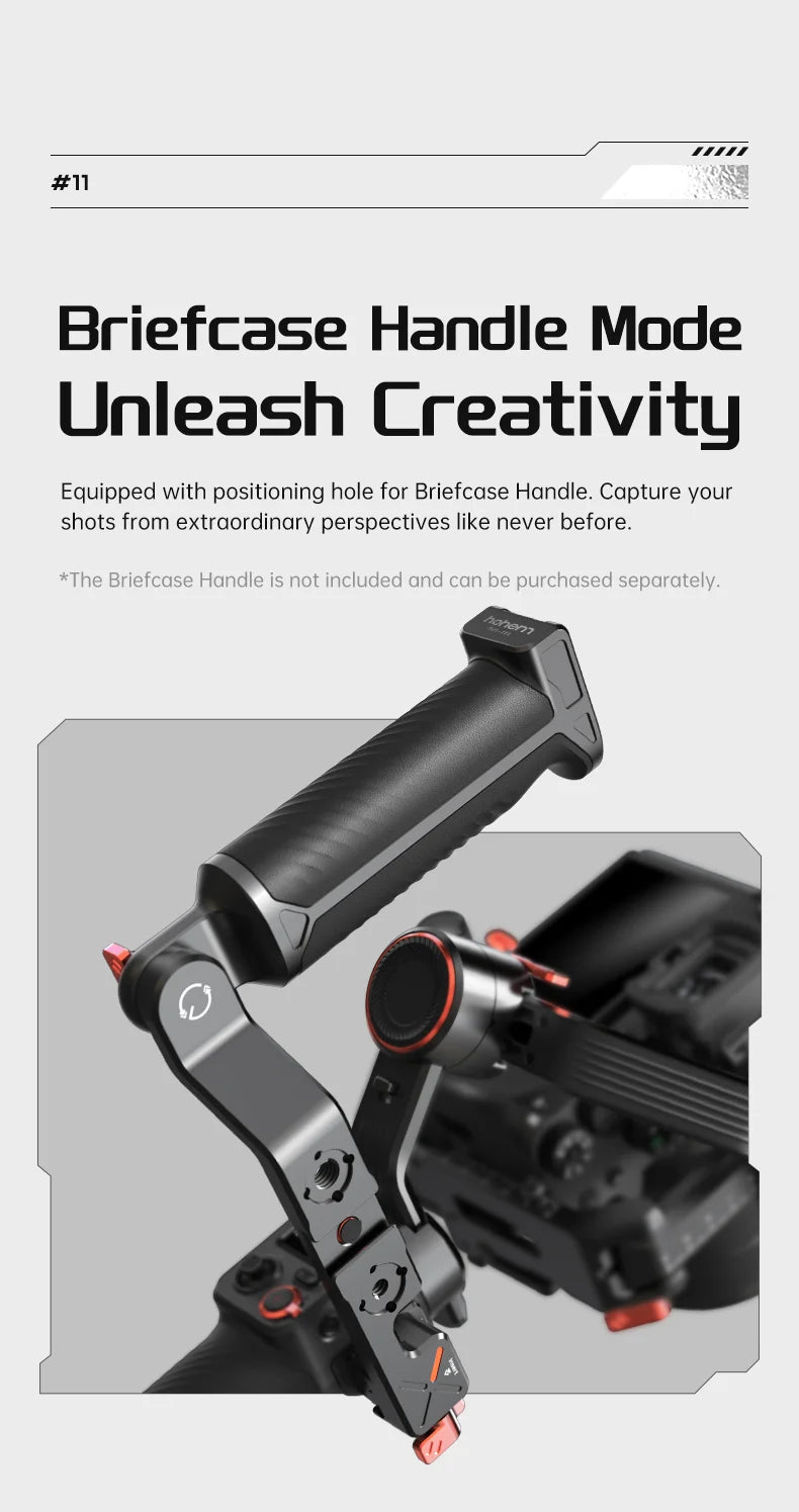 Hohem iSteady MT2 Handheld Gimbal Stabilizer Selfie Stick Extension Rod with AI Magnetic Fill Light Full Color Video Lighting