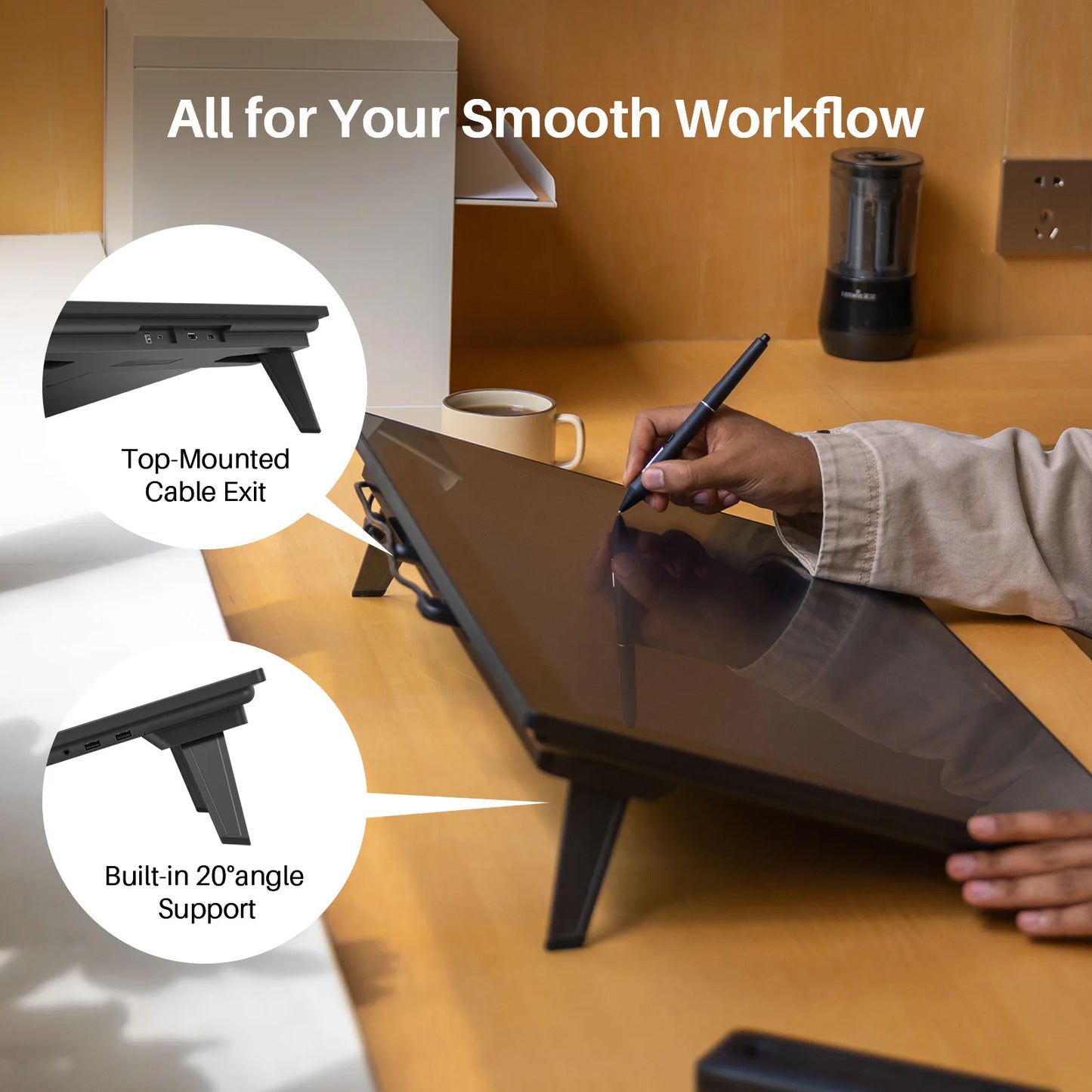 Huion Kamvas Pro 27 | Tableta Gráfica con Pantalla 27” 4K UHD, PenTech 4.0 y Vidrio Antirreflejo de 2ª Generación