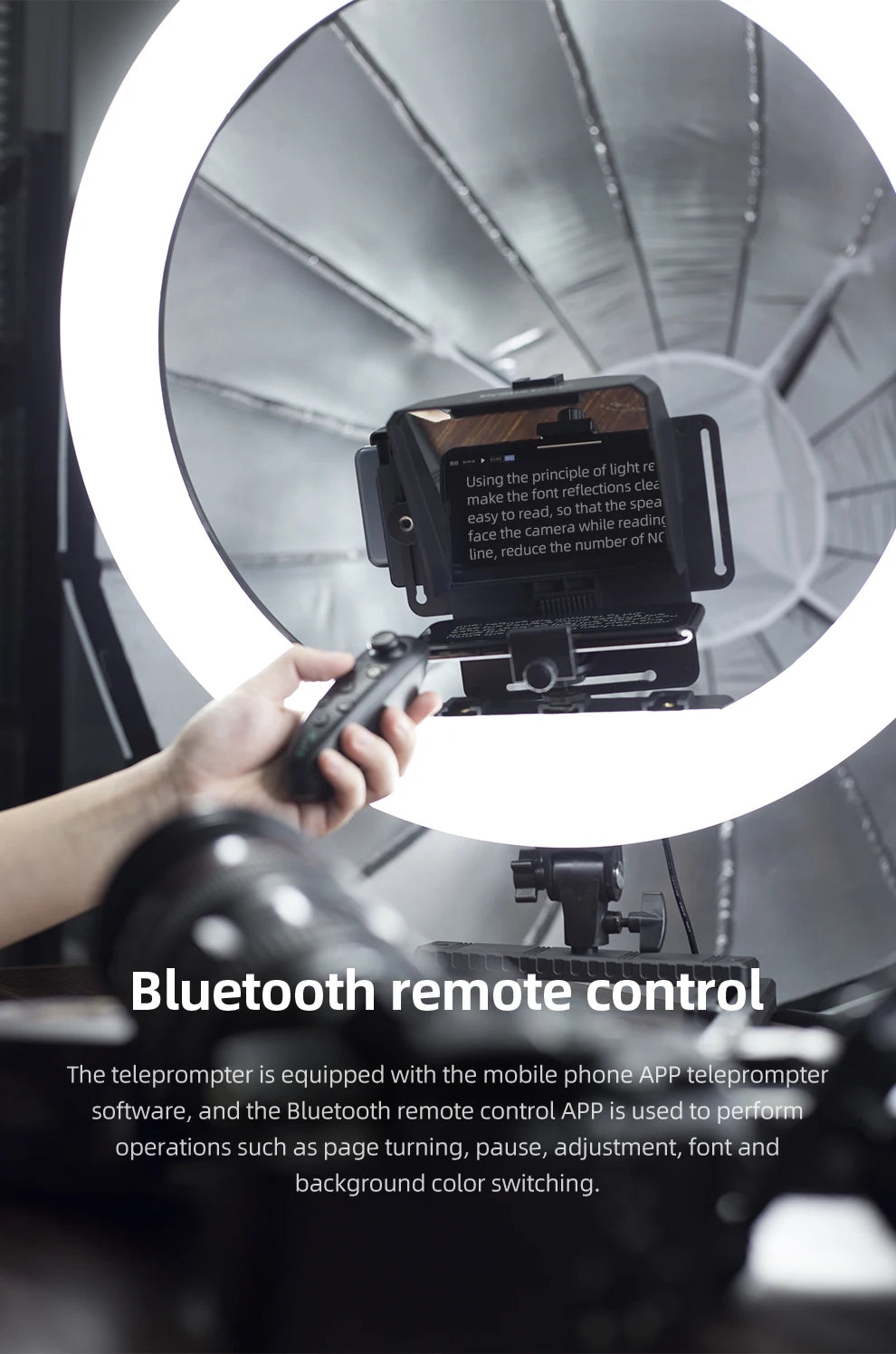 Teleprompter Portátil AMBITFUL Mini – Compatible con Smartphones y Cámaras