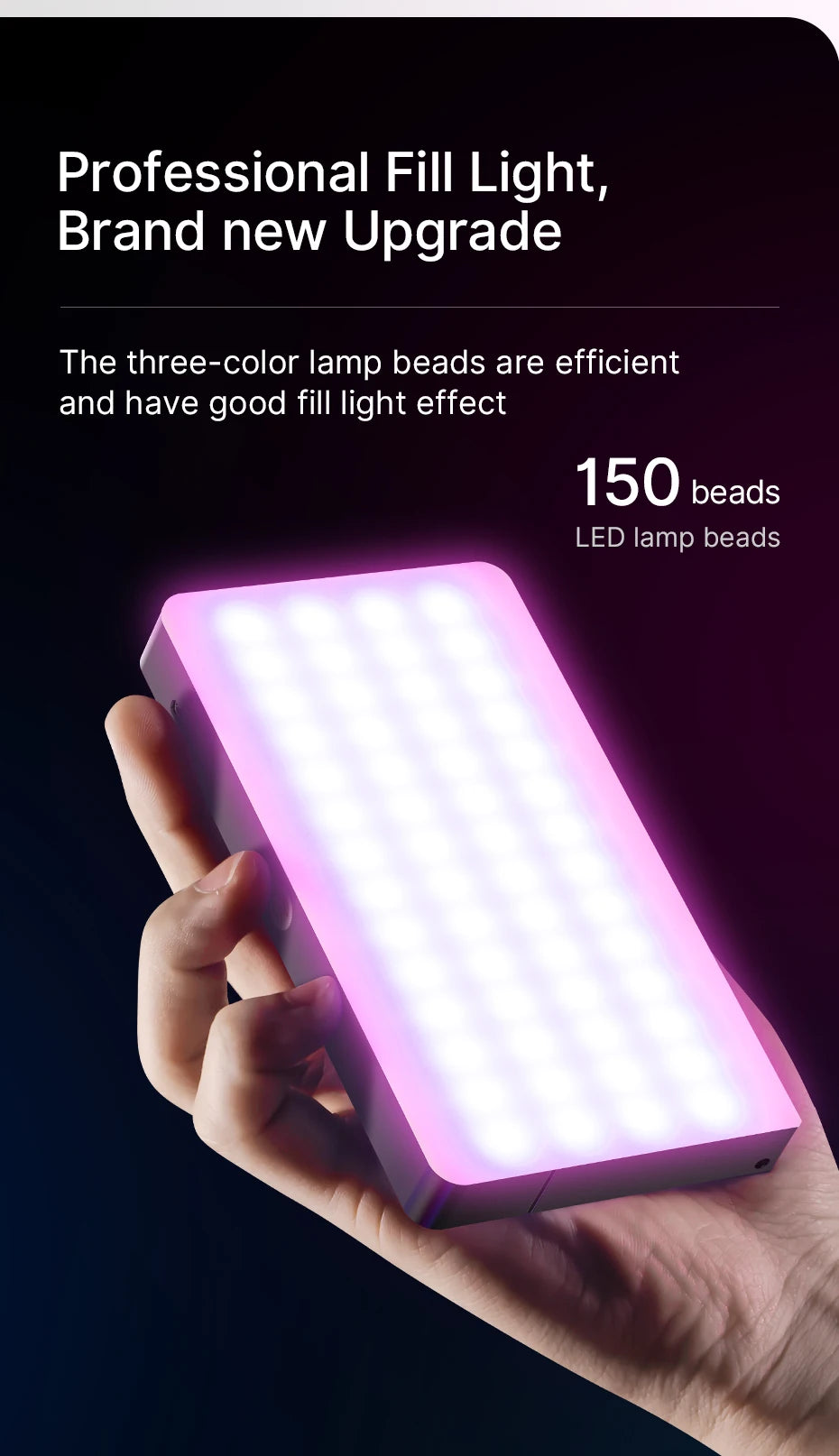 Ulanzi LT002 7 inch Pocket Fill Light RGB Full Color LED Panel Light CRI 95+ Photography Camera Light Creative Scene
