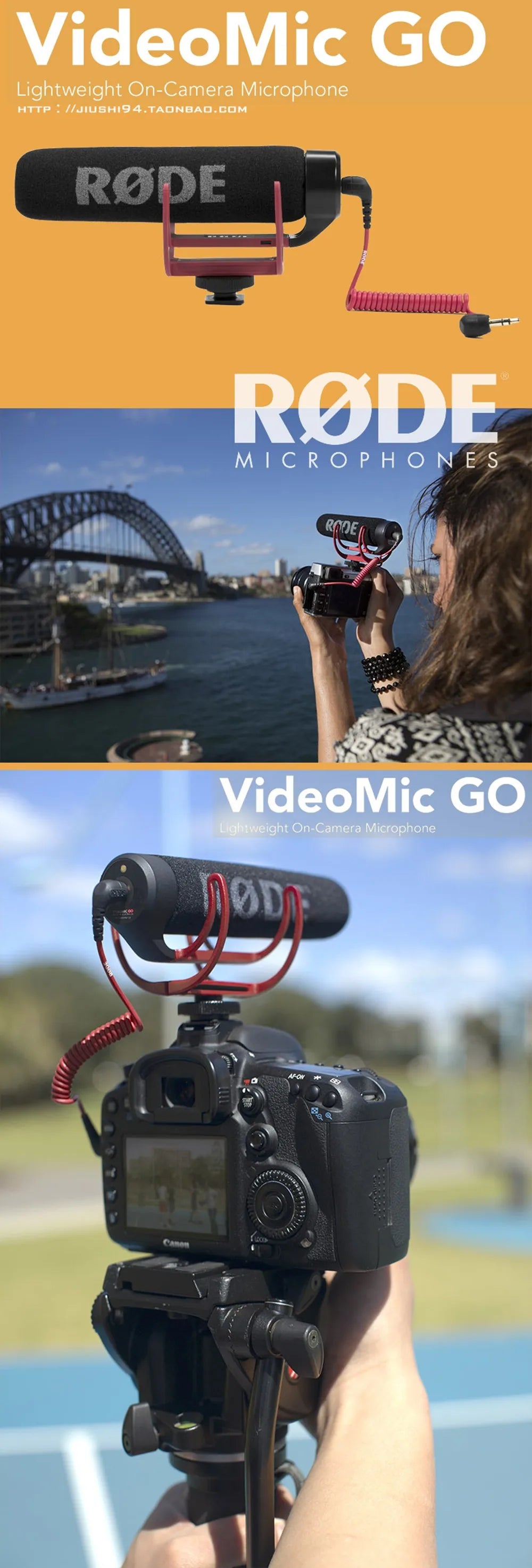 Rode VideoMic GO – Micrófono Shotgun Hipercardioide para Cámaras DSLR Canon, Nikon y Sony