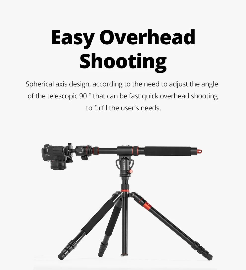 AMBITFUL GM104 Aluminium alloy tripod extenged crossbar ledgth 48-106cm adjuatbale for sony Canon Fuji nikon and mobile phone