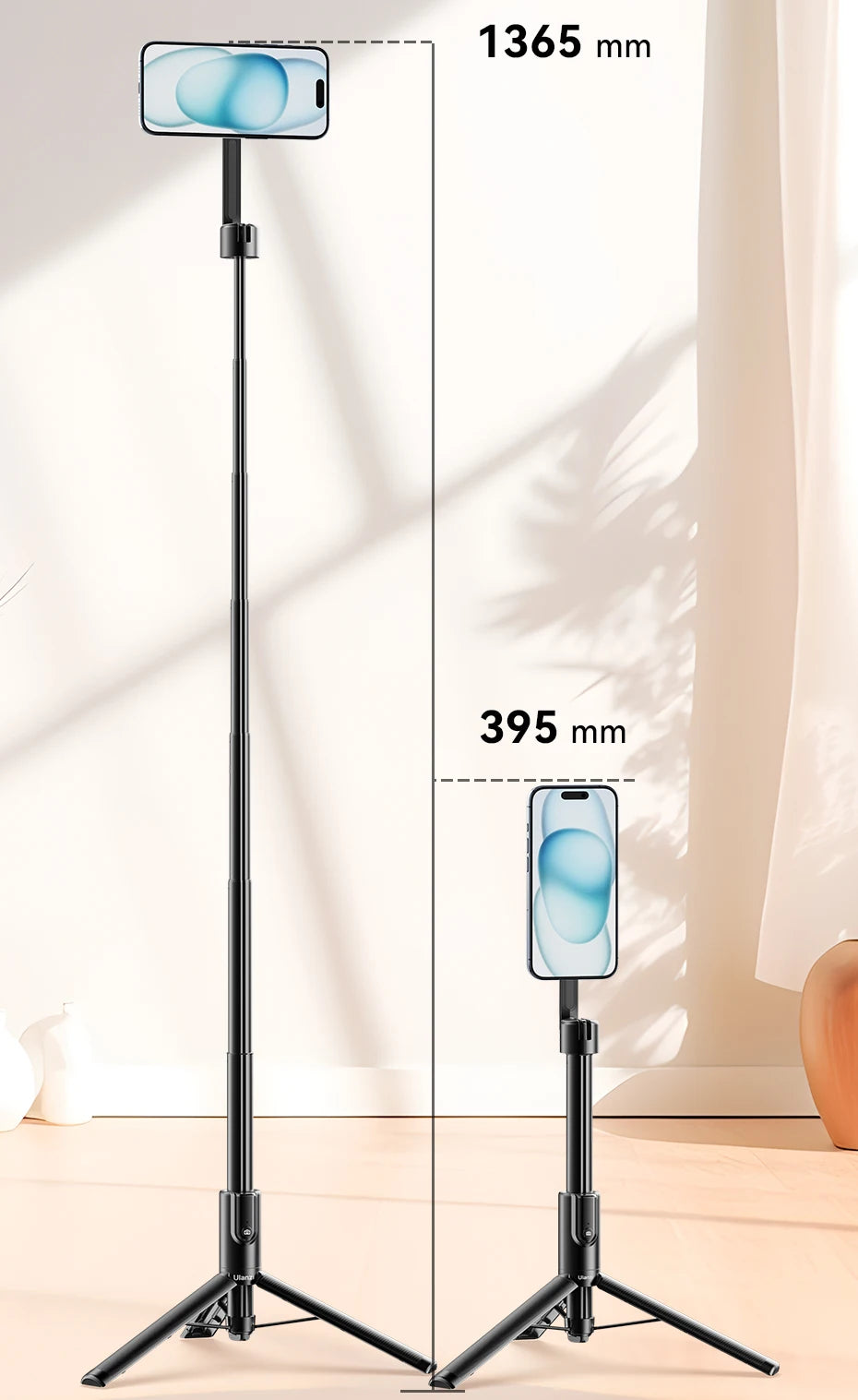 Ulanzi MG-003 Pro Magnetic Phone Selfie Stick Tripod 1.36m Extendable Selfie Tripod for iPhone 15 14 13 12 Vlog Livestreaming