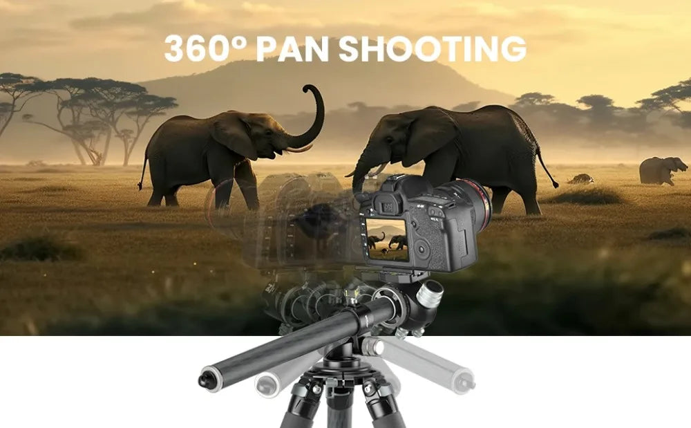 WEYLLAN Universal Tripod Extension Arm Carbon Fiber Detachable Extender Horizontal Centre Column for Tripod 40cm Pole Arm Rod