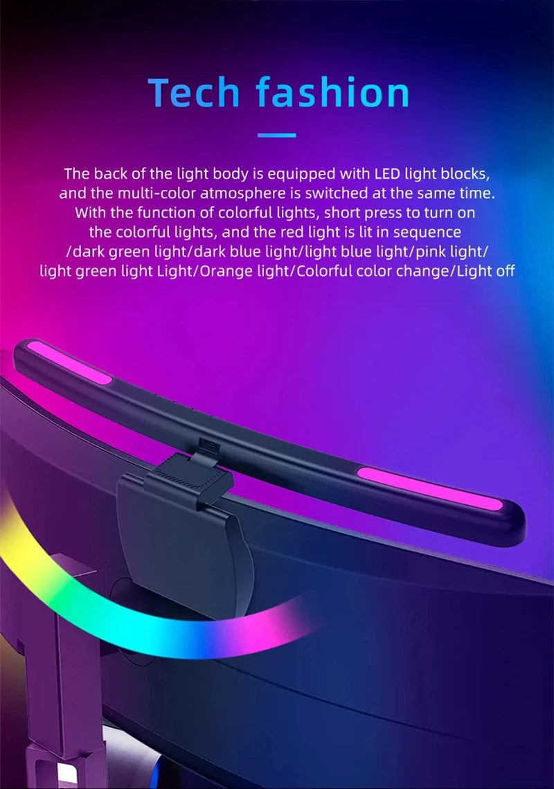 Xiaomi Mijia USB Screen Hanging Lights Stepless Dimming Curved Screen Monitor Light Bar RGB Background Atmosphere Desk Lamp NEW