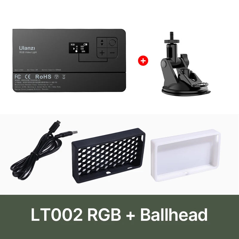 Ulanzi LT002 7 inch Pocket Fill Light RGB Full Color LED Panel Light CRI 95+ Photography Camera Light Creative Scene