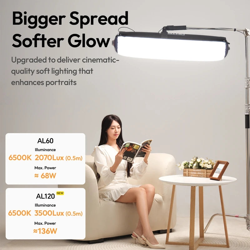 Ulanzi AL60 Inflatable LED Light 2700K-6500K Bi-Color Soft Air Light with Handle APP Control Portable for Photography Studio