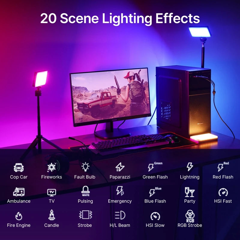 Ulanzi LT002 7 inch Pocket Fill Light RGB Full Color LED Panel Light CRI 95+ Photography Camera Light Creative Scene