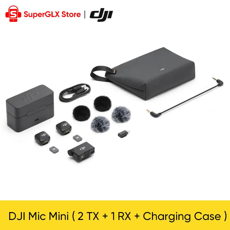 New DJI Mic Mini (2TX + 1RX + Estuche de Carga) – Micrófono Inalámbrico con Cancelación Inteligente de Ruido