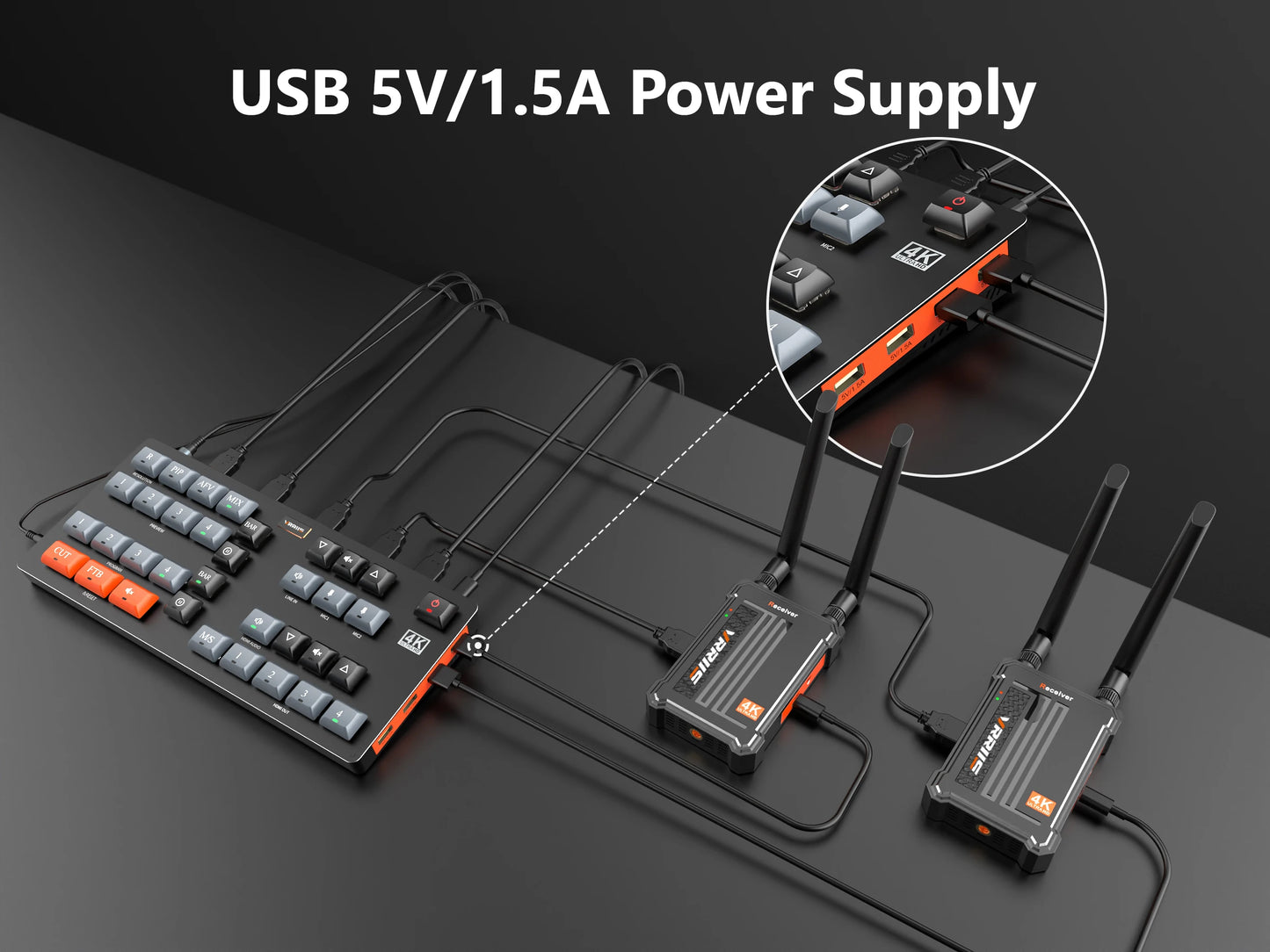 WL100 4k Video Switcher for Live Streaming Equipment Card Mixer Equipments Photo Studio Camera Video Production 4 HDMI-compatibe