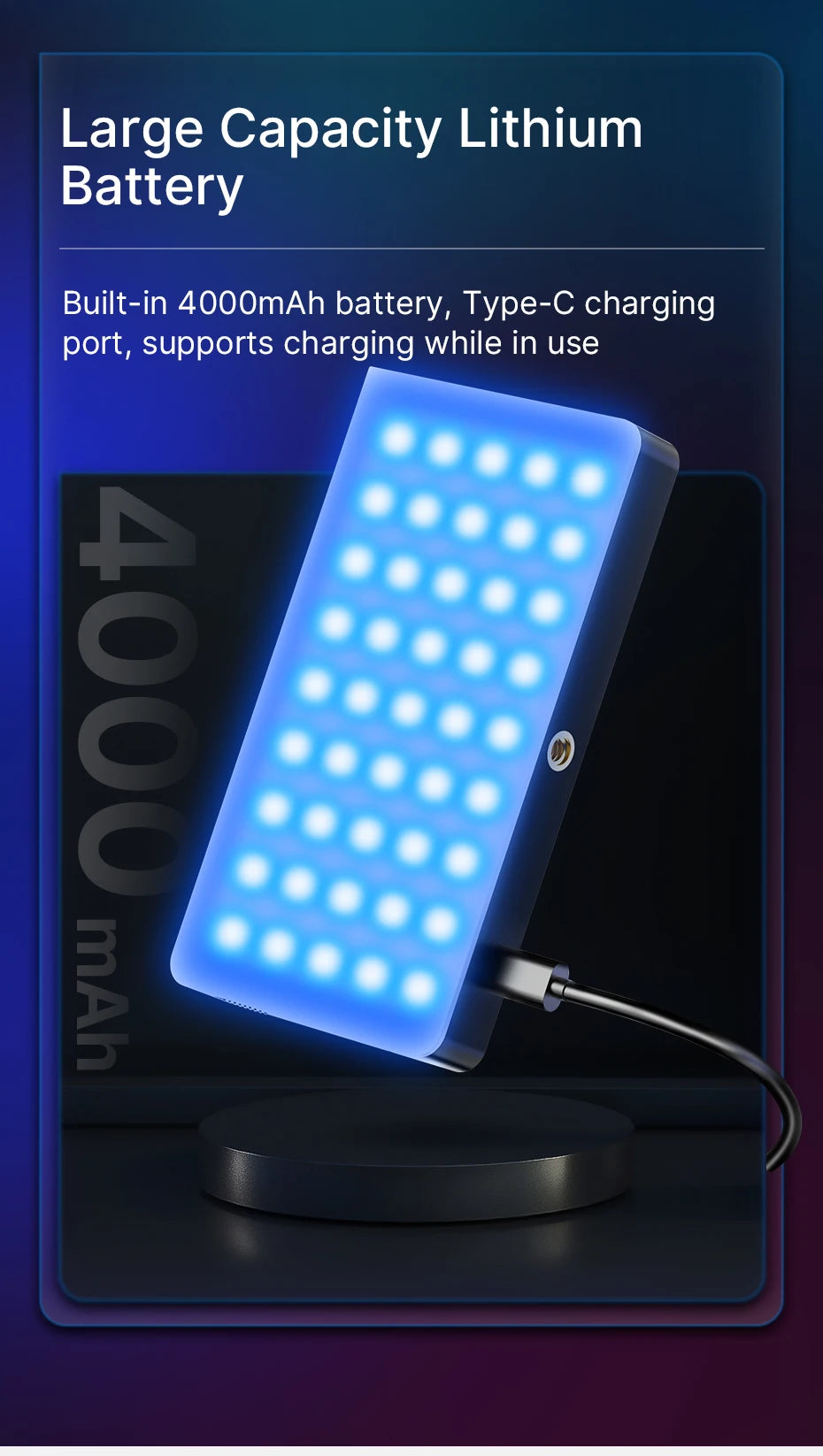 Ulanzi LT002 7 inch Pocket Fill Light RGB Full Color LED Panel Light CRI 95+ Photography Camera Light Creative Scene