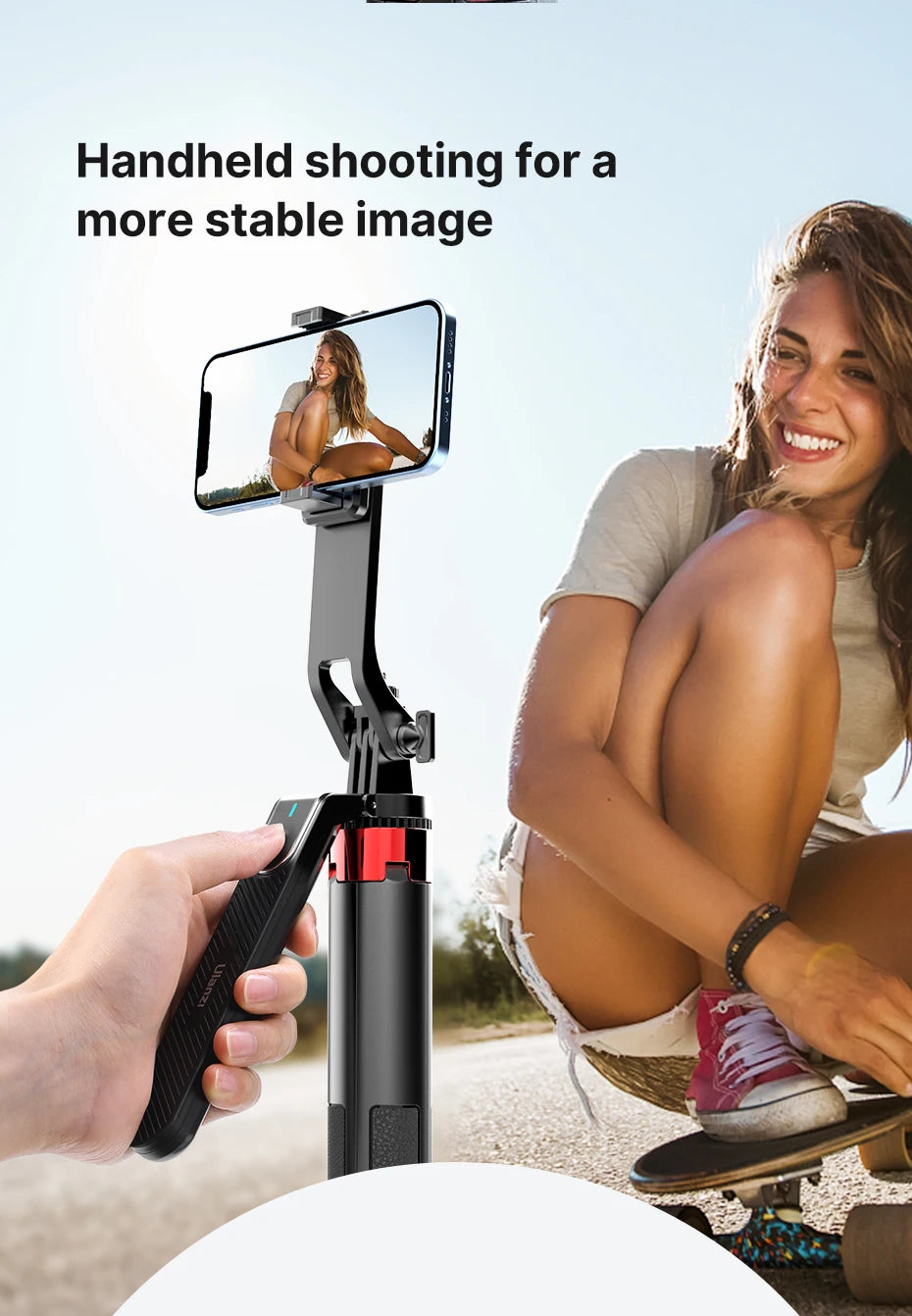Ulanzi MA09 Smartphone Tripod Bluetooth Selfie Stick Desktop Tripod  for iPhone 12 13 14 GoPro Card Camera Live Streaming Video