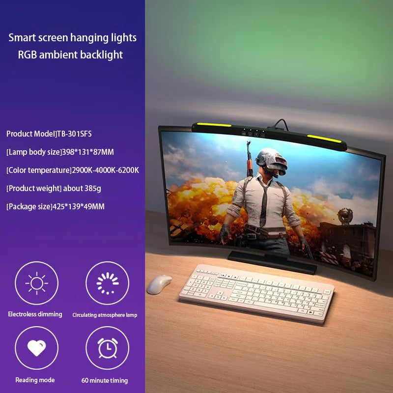 Xiaomi Mijia USB Screen Hanging Lights Stepless Dimming Curved Screen Monitor Light Bar RGB Background Atmosphere Desk Lamp NEW