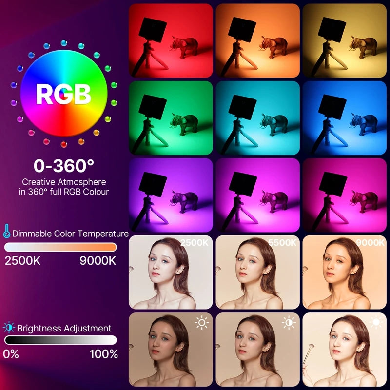 Ulanzi LT002 7 inch Pocket Fill Light RGB Full Color LED Panel Light CRI 95+ Photography Camera Light Creative Scene