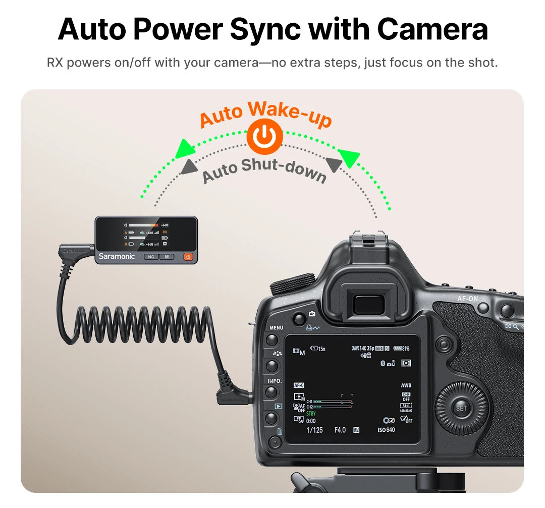 Saramonic Air – Micrófono Lavalier Inalámbrico con Cancelación de Ruido (300m, 24bit) para iPhone 15/16, Android y Cámaras