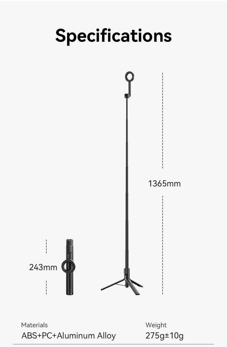 Ulanzi MG-003 Pro Magnetic Phone Selfie Stick Tripod 1.36m Extendable Selfie Tripod for iPhone 15 14 13 12 Vlog Livestreaming
