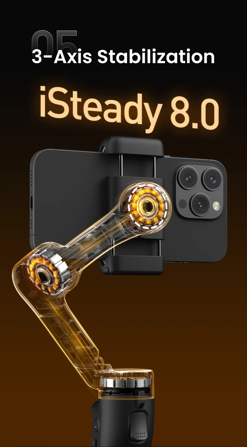 Hohem iSteady X3 SE 3-Axi Gimbal Stabilizer with Remote Control and Foldable Phone Stabilizer for iPhone/Samsung/Xiaomi/HuaWeii