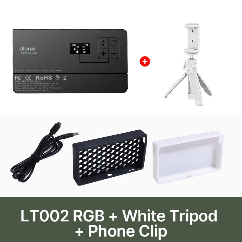 Ulanzi LT002 7 inch Pocket Fill Light RGB Full Color LED Panel Light CRI 95+ Photography Camera Light Creative Scene