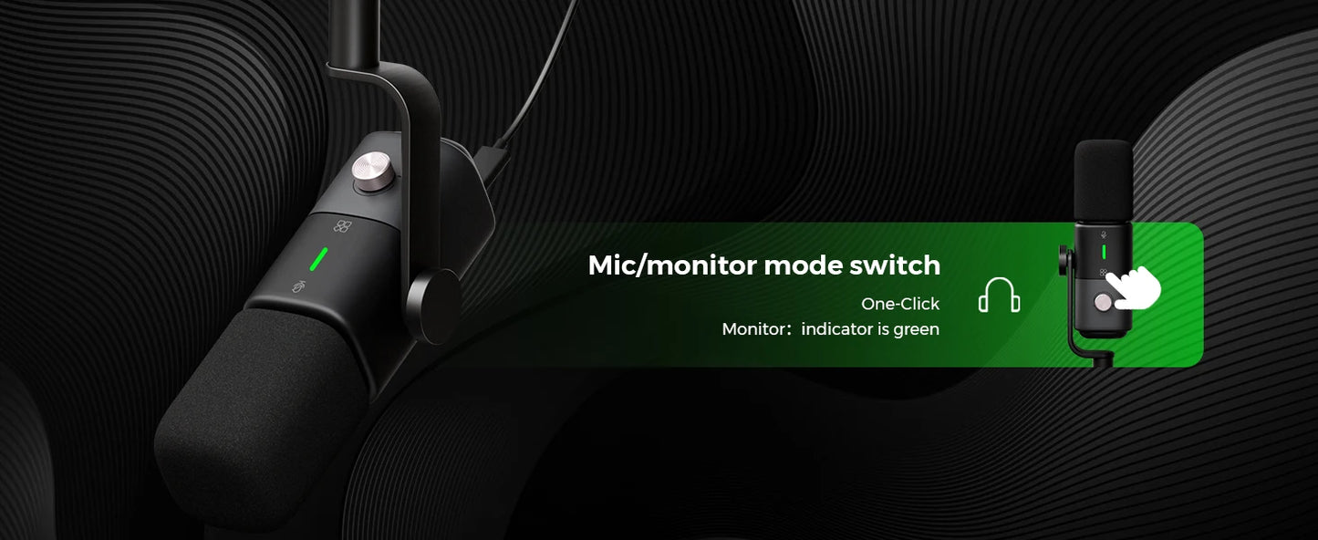 NearStream USB/XLR Mic Set – Micrófono Dinámico Profesional con Brazo Boom para Podcast, Gaming y Streaming