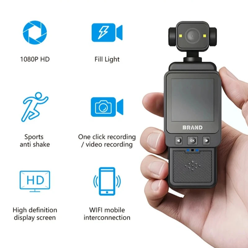 DV01 Ultra HD Portable Camera Built-in Flash Front 1.6-inch LCD Rear Screens Video 180° Screen Rotation Waterproof Recorder