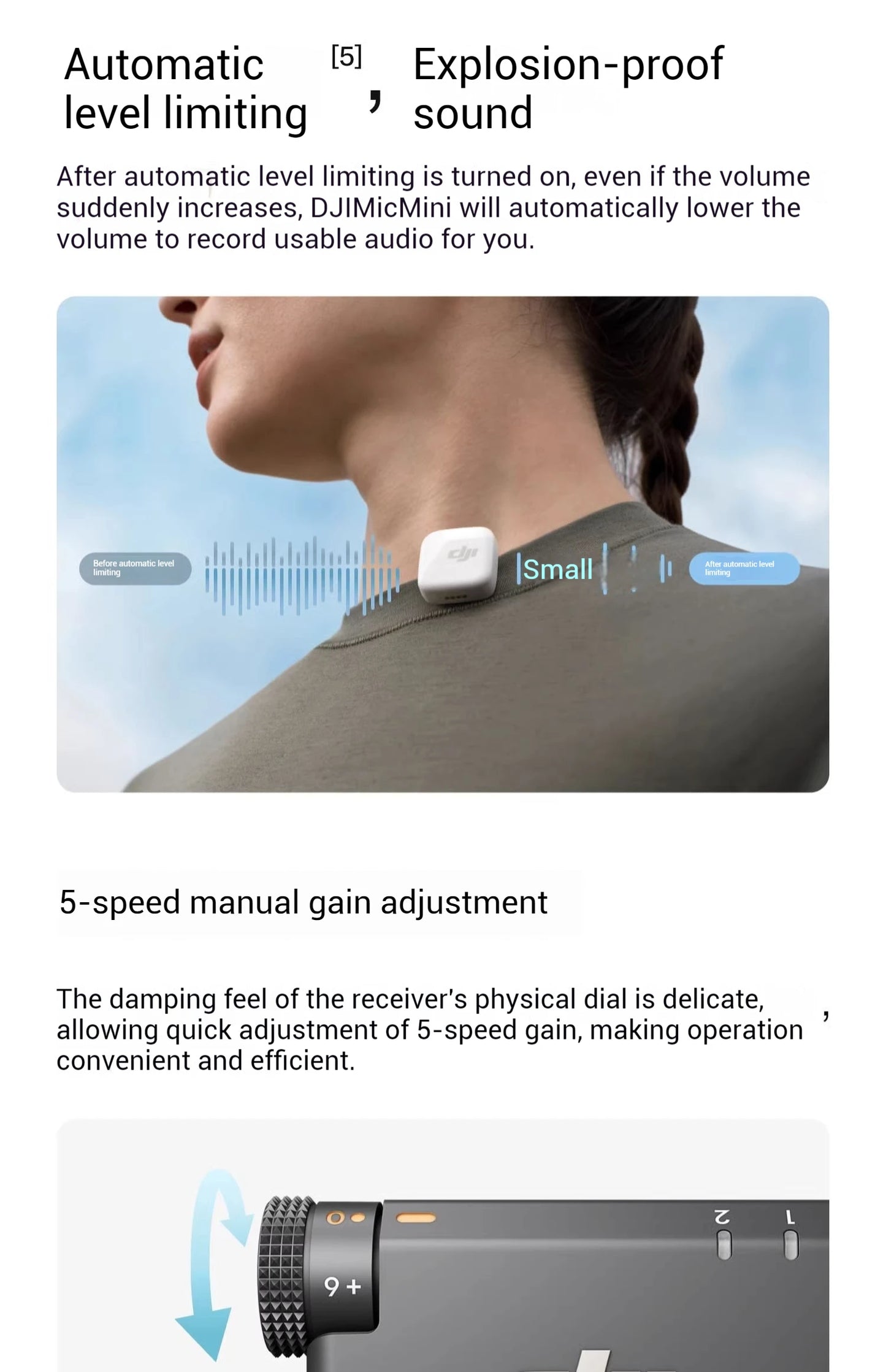 DJI Mic Mini (2TX + 1RX con Estuche de Carga) – 48h de Operación + Cancelación de Ruido Activa