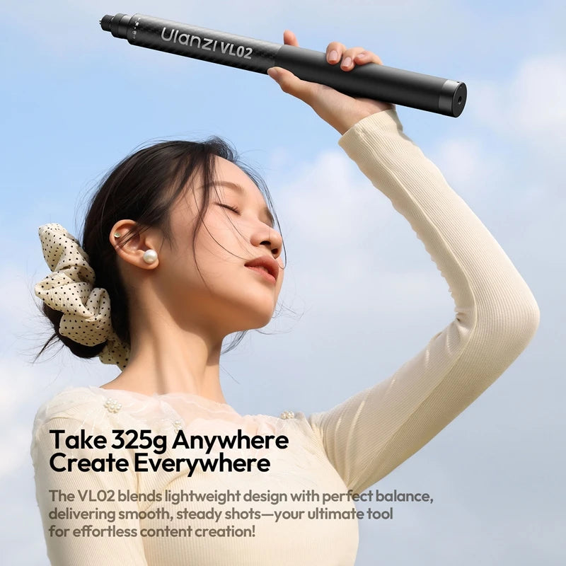 Ulanzi VL02 2.7M Selfie Stick Tripod Smartphone Retractable Invisible Selfie Stick For Gopro Hero 12 11 10 Insta360 X4 X3 X2 DJI