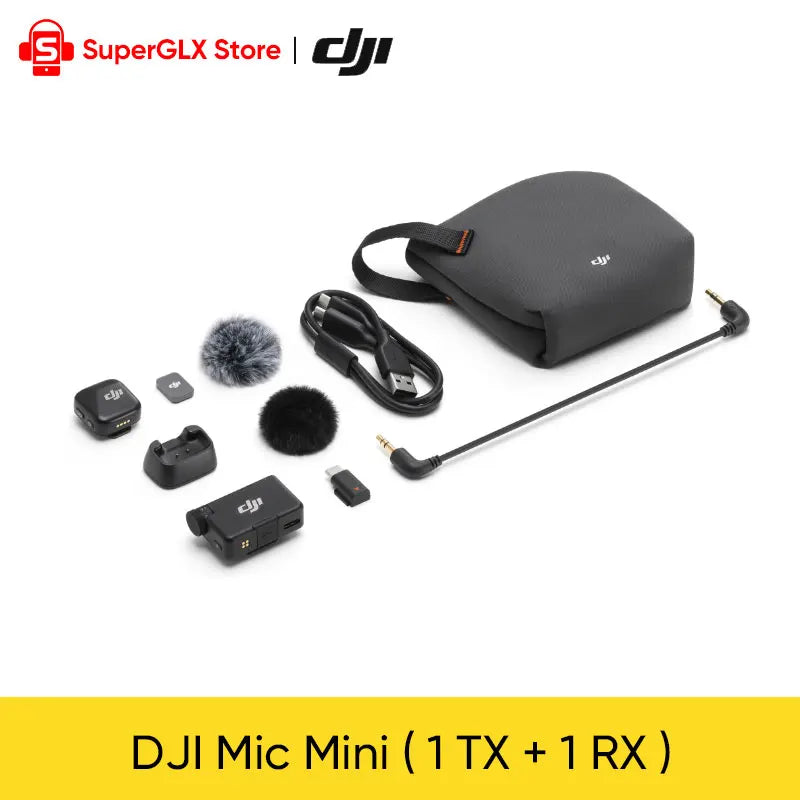 New DJI Mic Mini (2TX + 1RX + Estuche de Carga) – Micrófono Inalámbrico con Cancelación Inteligente de Ruido