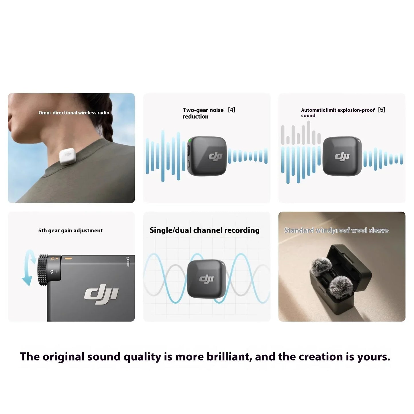 DJI Mic Mini (2TX + 1RX con Estuche de Carga) – 48h de Operación + Cancelación de Ruido Activa