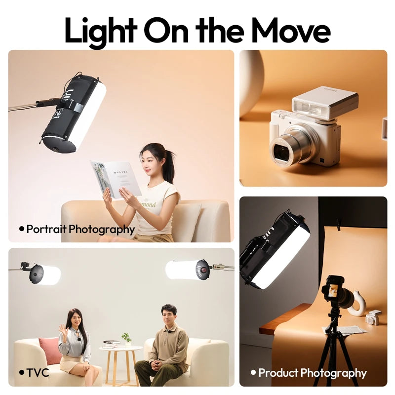 Ulanzi AL60 Inflatable LED Light 2700K-6500K Bi-Color Soft Air Light with Handle APP Control Portable for Photography Studio