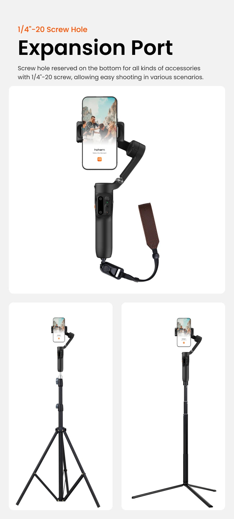 Hohem iSteady X3 SE 3-Axi Gimbal Stabilizer with Remote Control and Foldable Phone Stabilizer for iPhone/Samsung/Xiaomi/HuaWeii