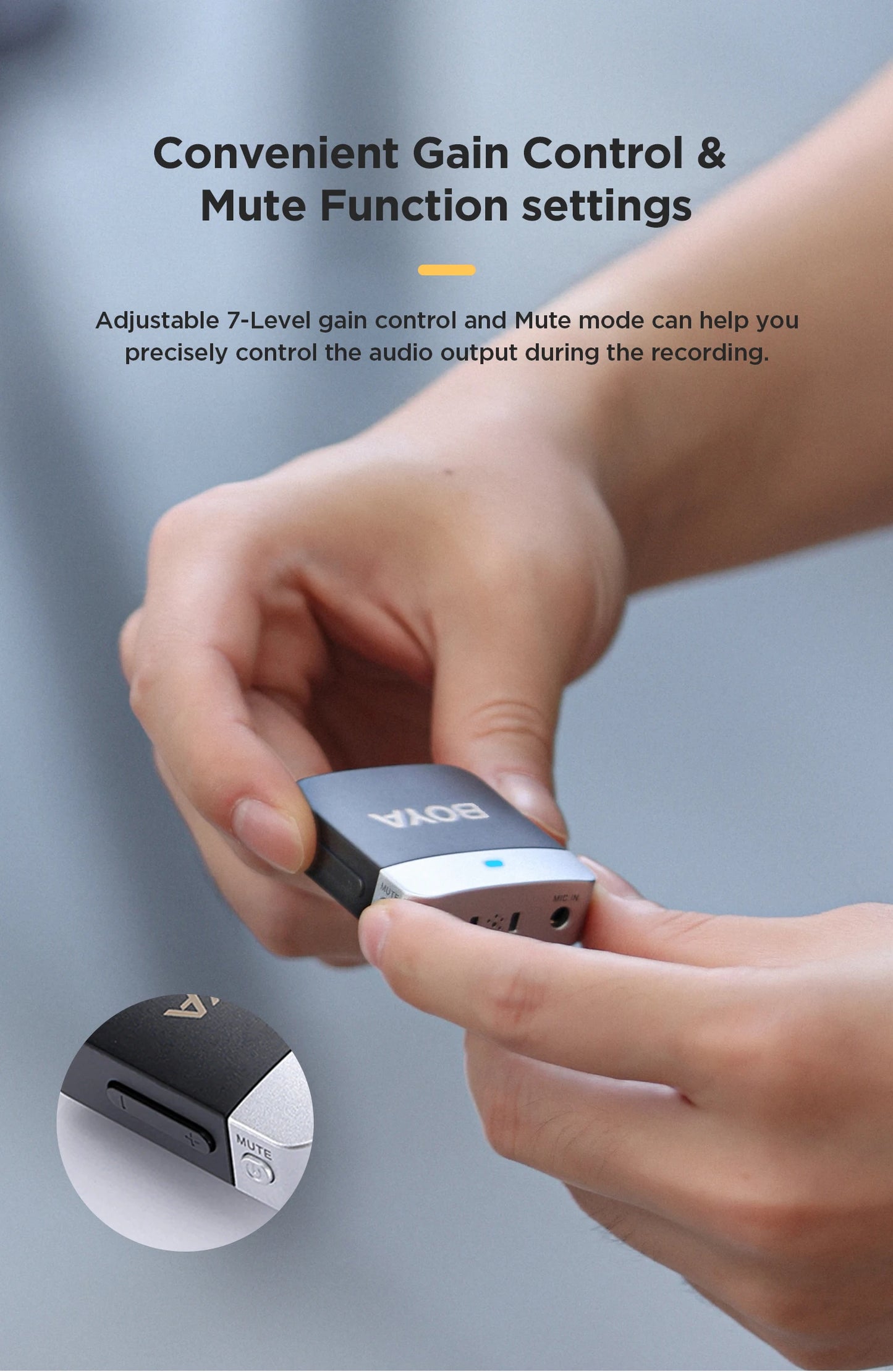BOYA BY-M1V – Micrófono Lavalier Inalámbrico para iPhone, Android, PC y Cámaras (60m + Cancelación de Ruido)