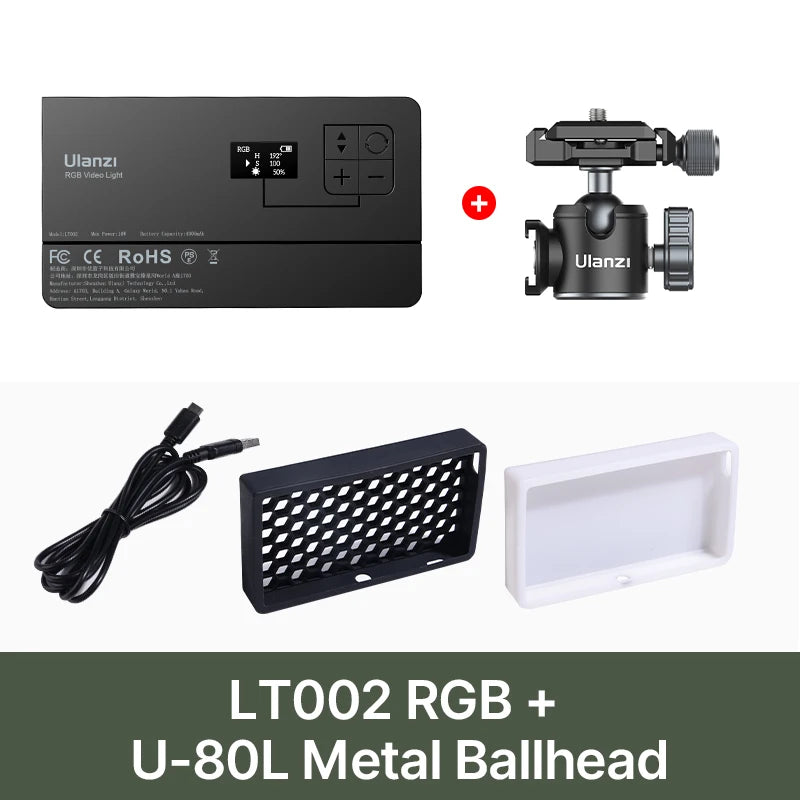 Ulanzi LT002 7 inch Pocket Fill Light RGB Full Color LED Panel Light CRI 95+ Photography Camera Light Creative Scene