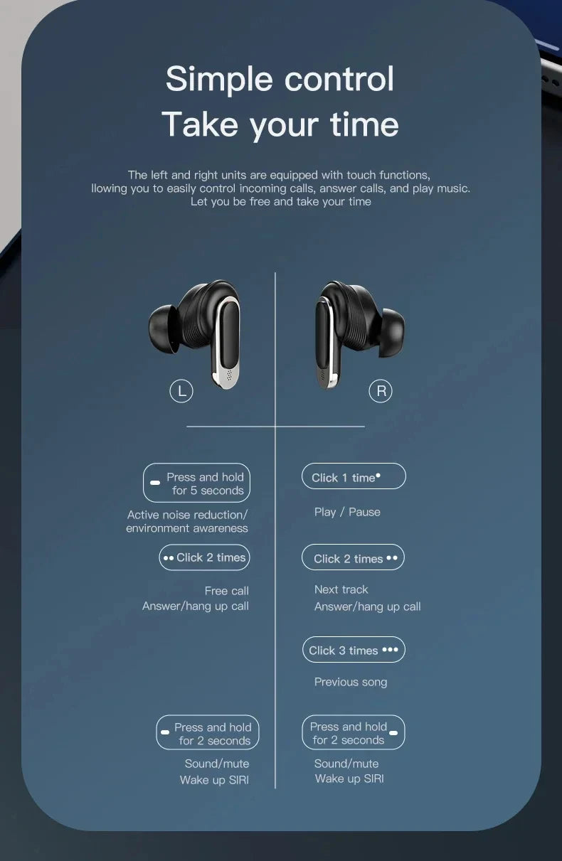 Xiaomi TWS V8 | Audífonos True Wireless con Cancelación Activa de Ruido ANC+ENC y Micrófono Integrado