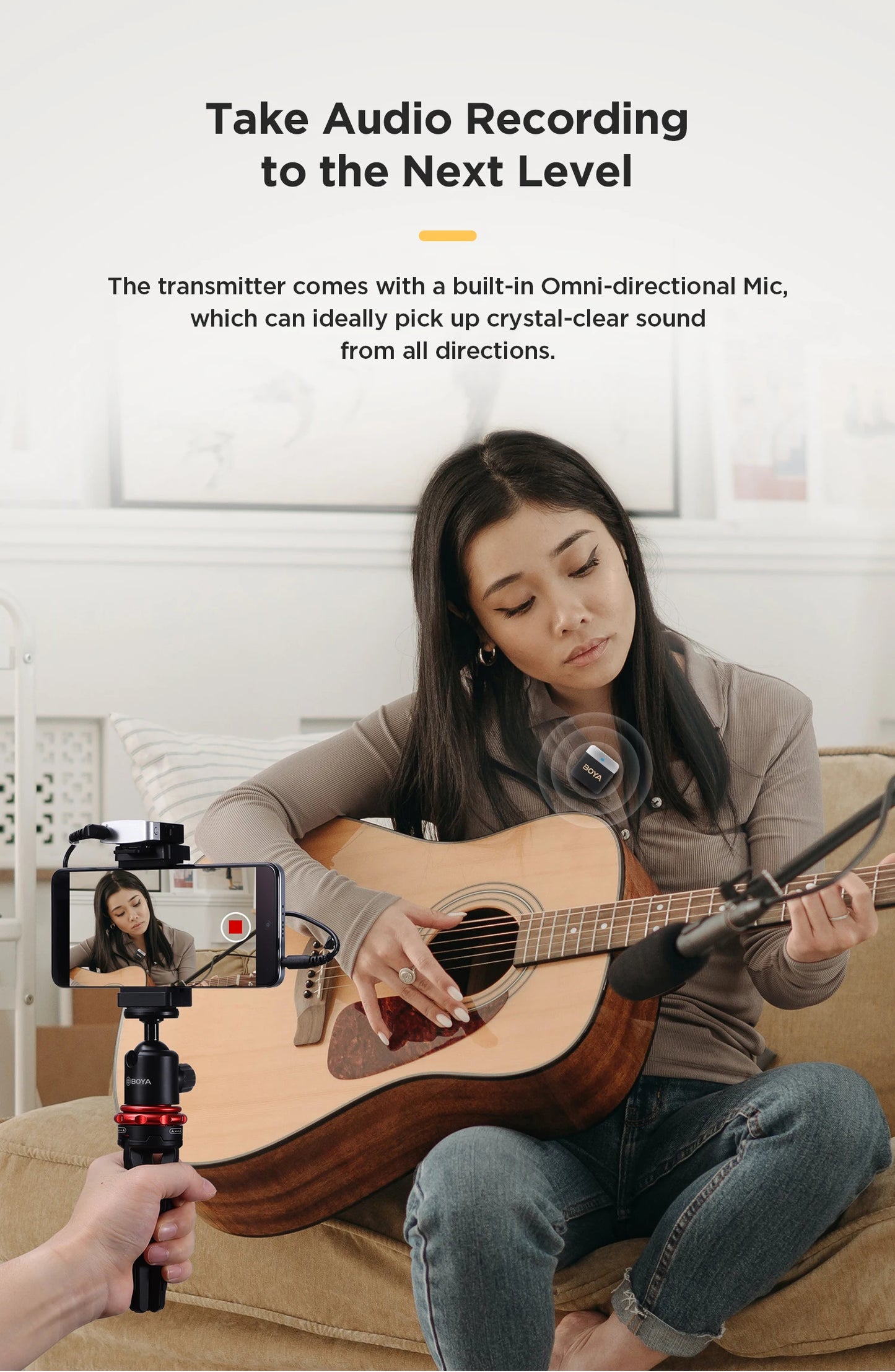 BOYA BY-M1V – Micrófono Lavalier Inalámbrico para iPhone, Android, PC y Cámaras (60m + Cancelación de Ruido)