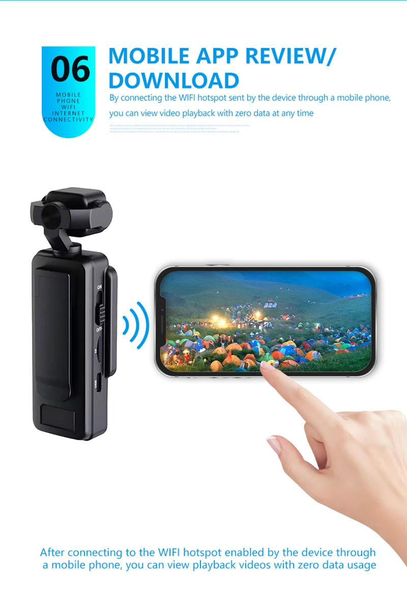DV01 Ultra HD Portable Camera Built-in Flash Front 1.6-inch LCD Rear Screens Video 180° Screen Rotation Waterproof Recorder