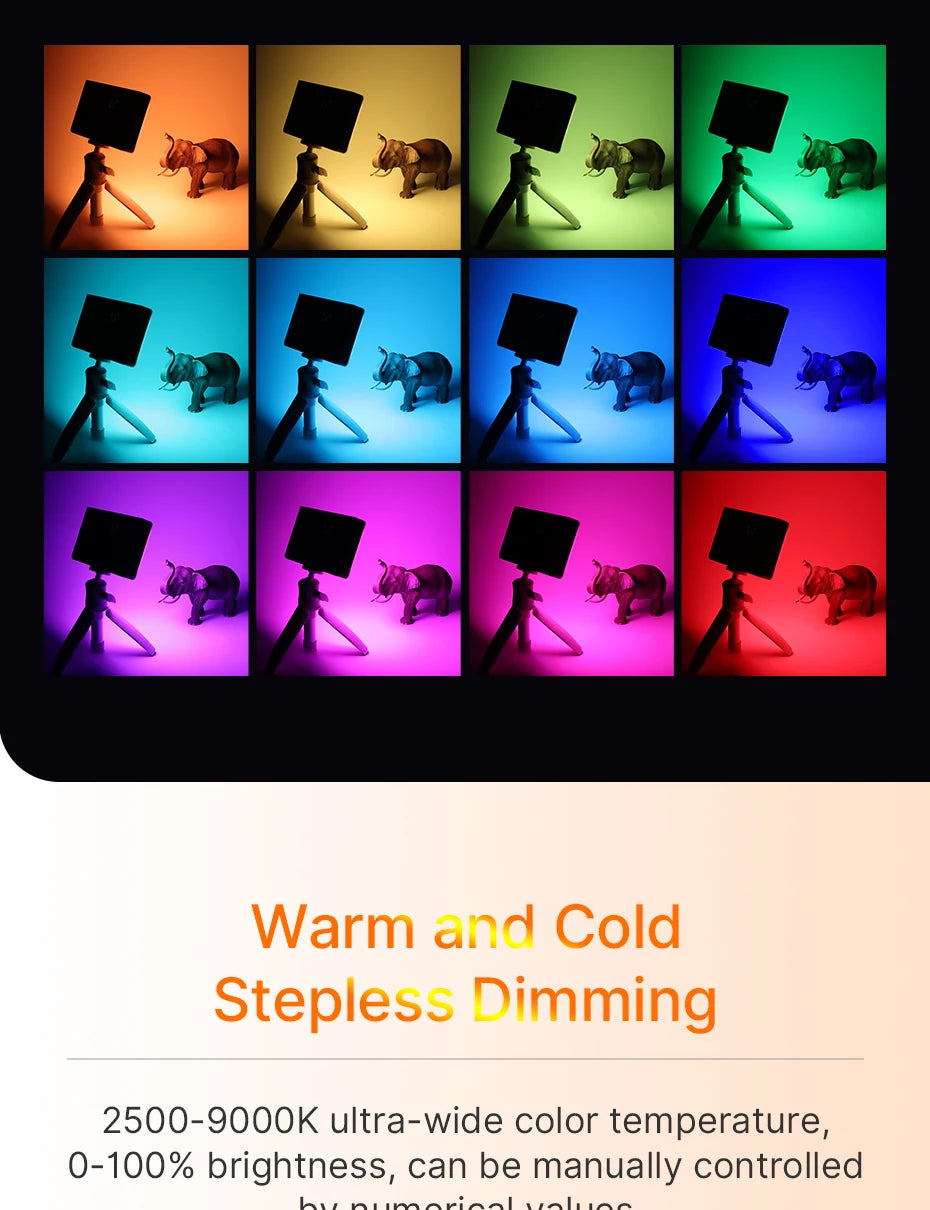 Ulanzi LT002 7 inch Pocket Fill Light RGB Full Color LED Panel Light CRI 95+ Photography Camera Light Creative Scene