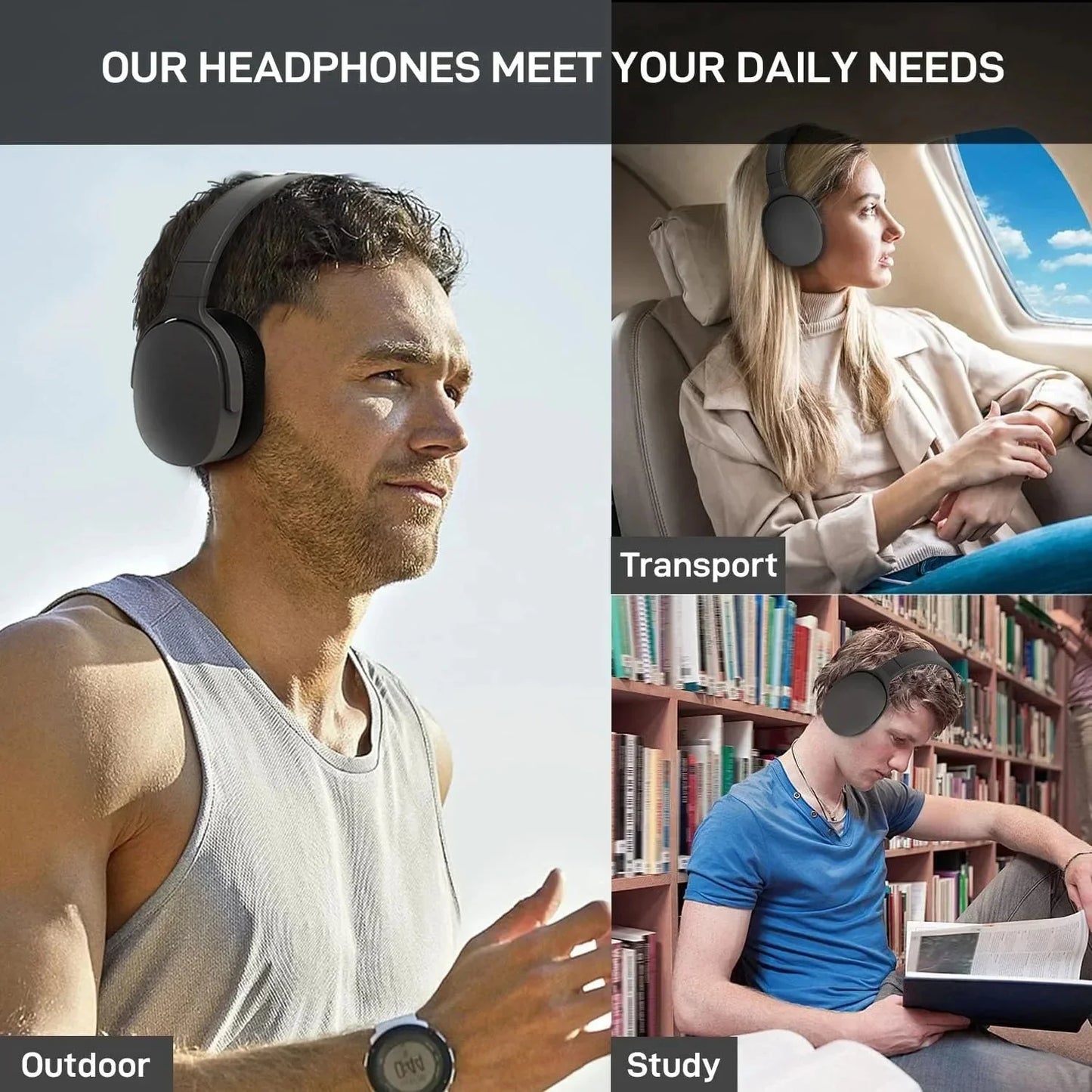 Sony Wireless Bluetooth 5.3 | Audífonos Plegables con Sonido Hi-Fi y Micrófono Integrado