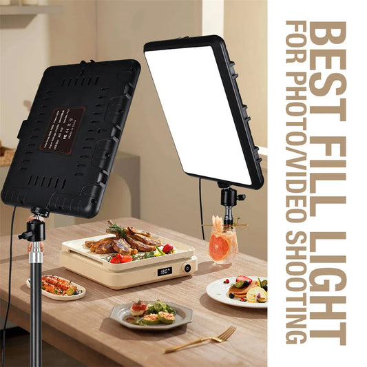 VRIG Panel de Luz LED 352 Leds | Luz de Estudio Regulable 2800K-7000K con Trípode para Fotografía y Streaming